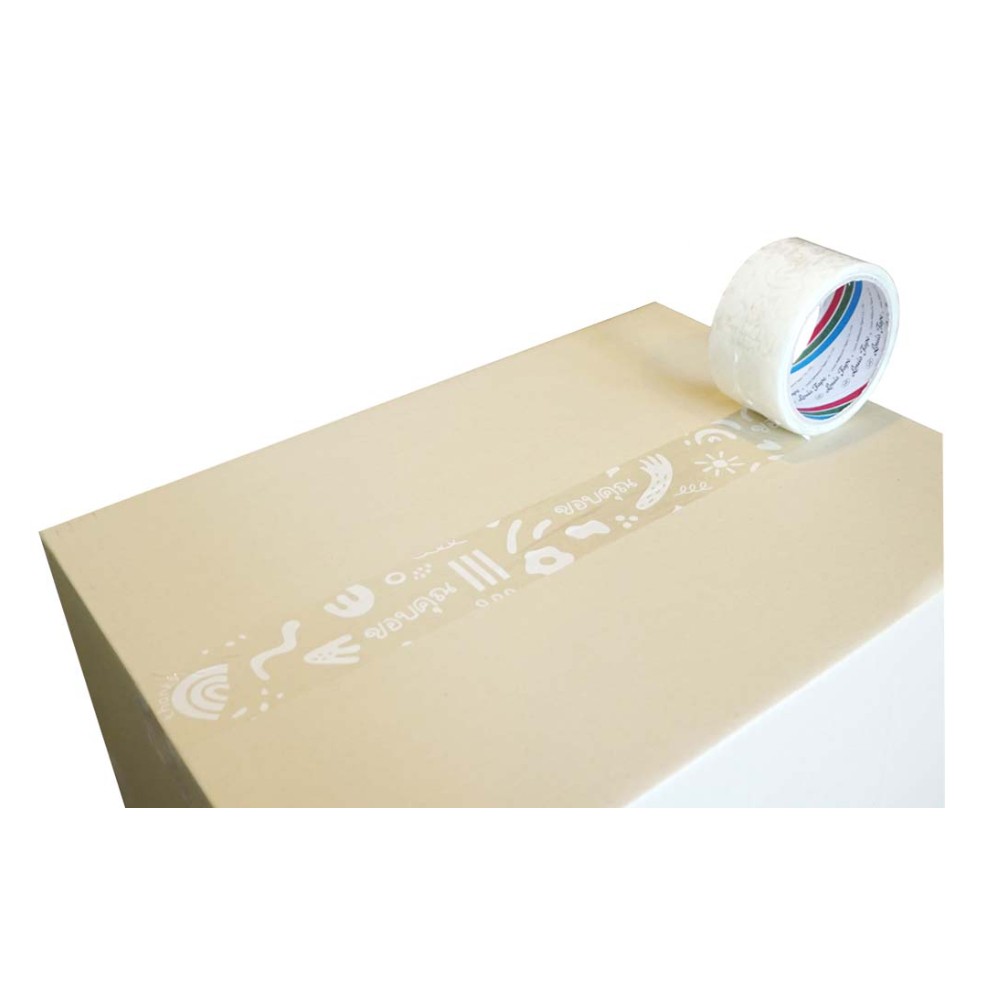 เทปพิมพ์ลาย LOUIS TAPE Thank You สีใส ขาว ขนาด 48 มม  x 45 หลา