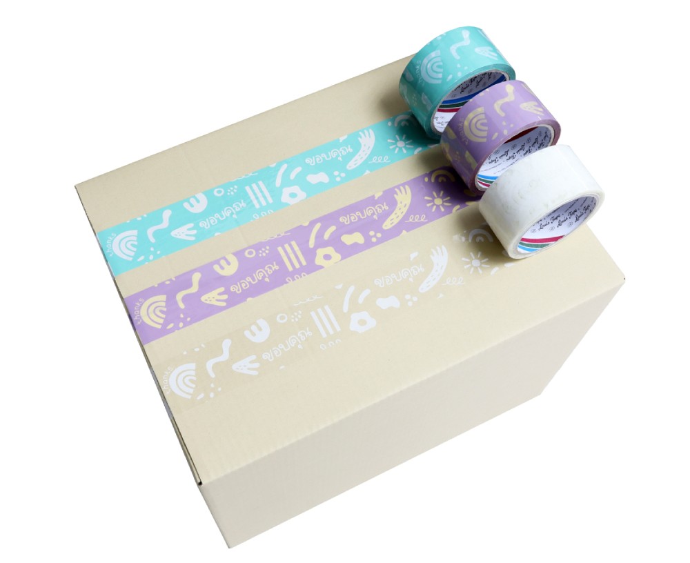 เทปพิมพ์ลาย LOUIS TAPE Thank You สีเขียว ขาว ขนาด 48 มม  x 45 หลา