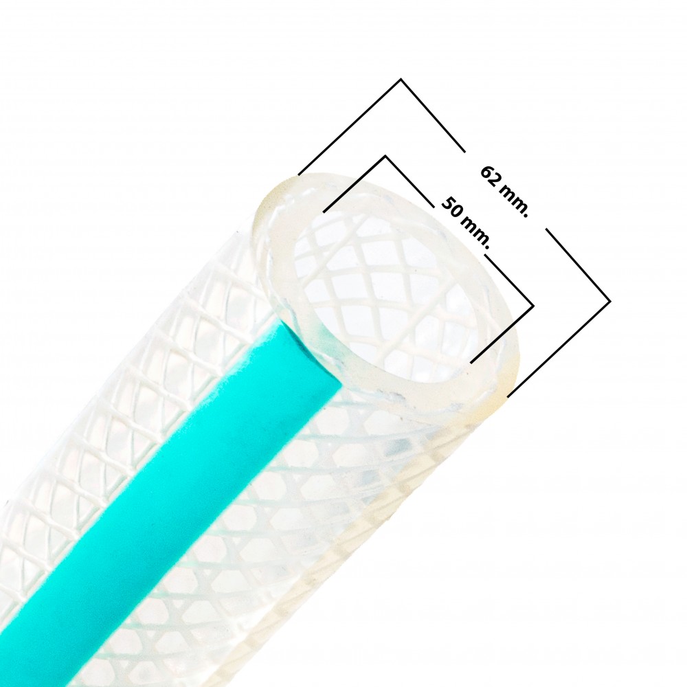 สายยางฟู้ดเกรด PVC TOYOX TFB 50 สายอาหารอเนกประสงค์ด้ายโพลีเอสเตอร์ถัก ขนาด 2 นิ้ว 1 เมตร