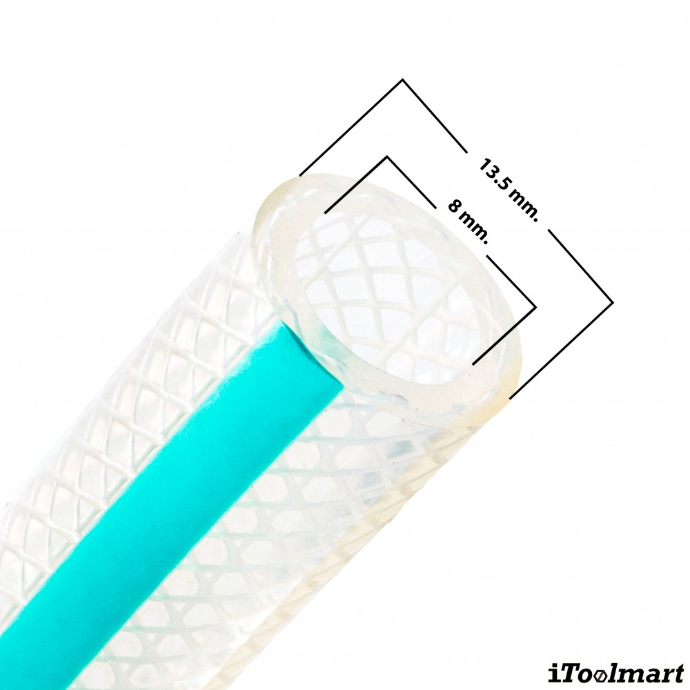 สายยางฟู้ดเกรด PVC TOYOX TFB 8  สายอาหารอเนกประสงค์ด้ายโพลีเอสเตอร์ถัก ขนาด 5 16 นิ้ว 1 เมตร