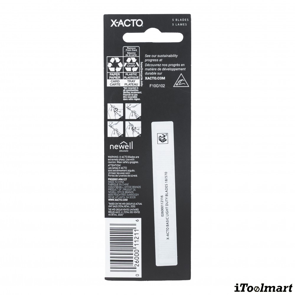 ใบมีดแกะสลัก X ACTO XWA211E Basic light duty blades No 11