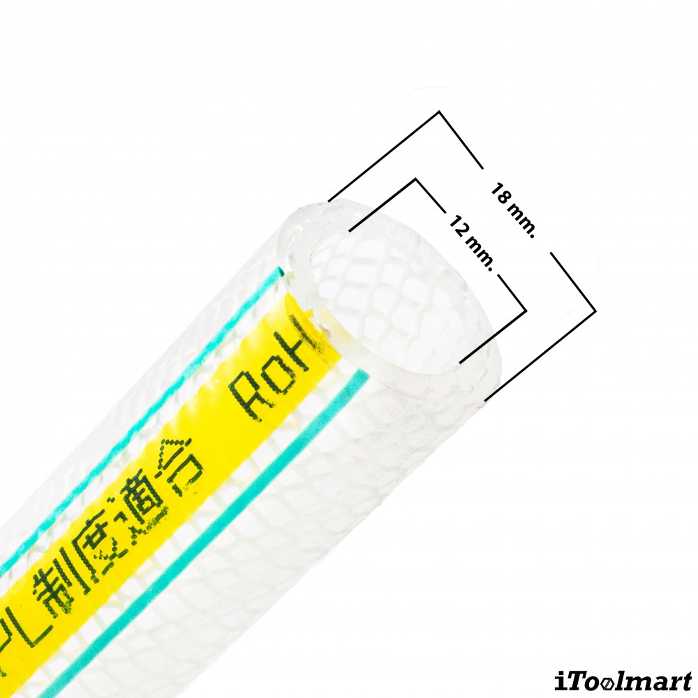 สายยางฟู้ดเกรด Polyolefin Resin TOYOX EC 12 สายอาหารด้ายโพลีเอสเตอร์ถักทนสารเคมี ขนาด 1 2นิ้ว ม้วน 100 เมตร