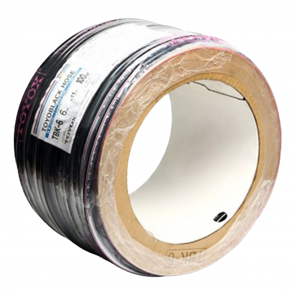 สายลม PVC TOYOX TBK 6 สายลมอเนกประสงค์ด้ายโพลีเอสเตอร์ถัก ขนาด 1 4 นิ้ว ม้วน 100 เมตร