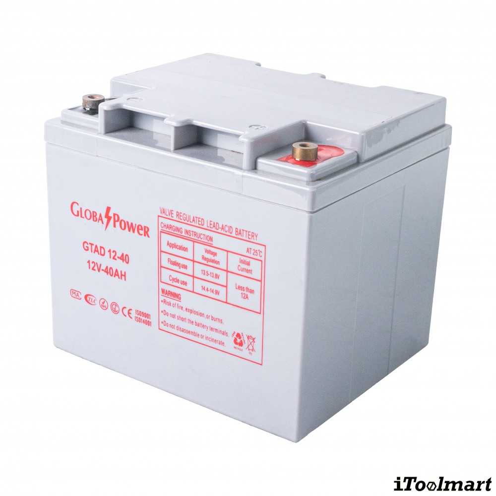 แบตเตอรี่โซล่าเซลล์ GLOBAL POWER GTAD 12 40 12V 40Ah DC SERIES
