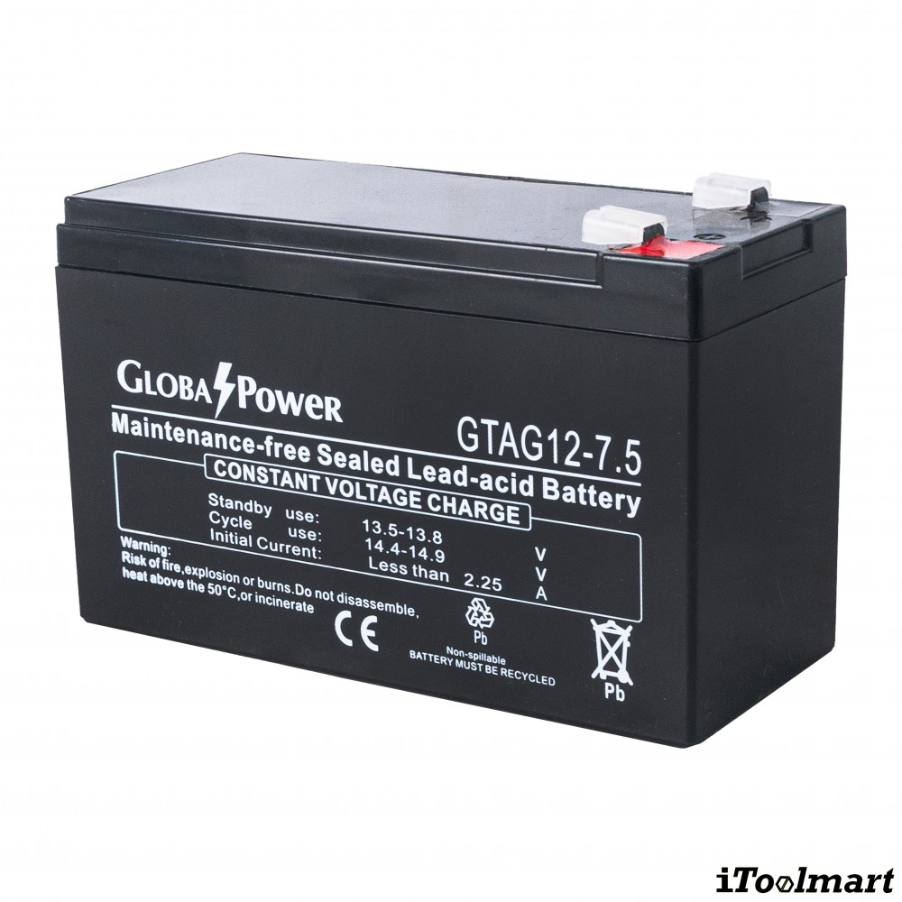 แบตเตอรี่แห้ง GLOBAL POWER GTAG 12 7 5 12V 7 5Ah AGM SERIES