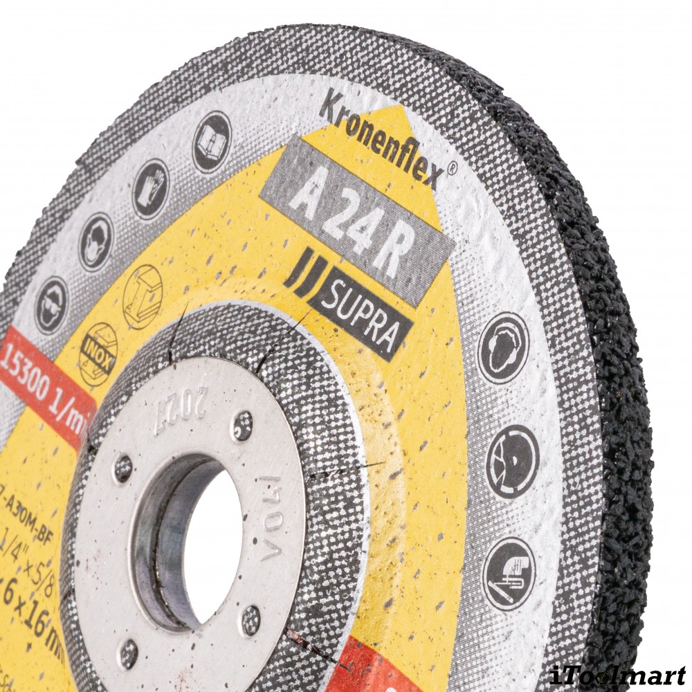 ใบเจียรเหล็ก 4 นิ้ว Klingspor Kronenflex® 13400 A 24 R Supra หนา 4 mm 