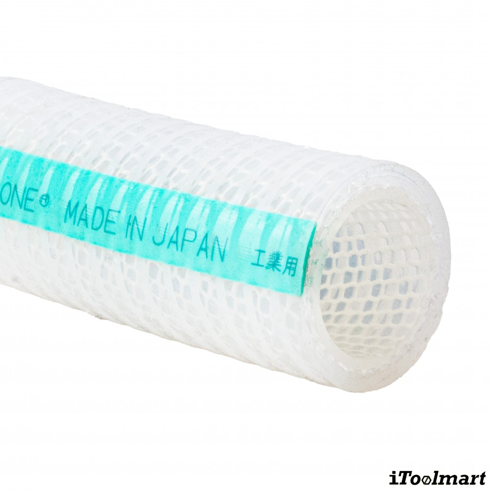 สายยางฟู้ดเกรด Silicone Rubber TOYOX HTSI สายดูดด้ายโพลีเอสเตอร์ถักทนความร้อนโค้งงอสูง 1เมตร ม้วน10เมตร