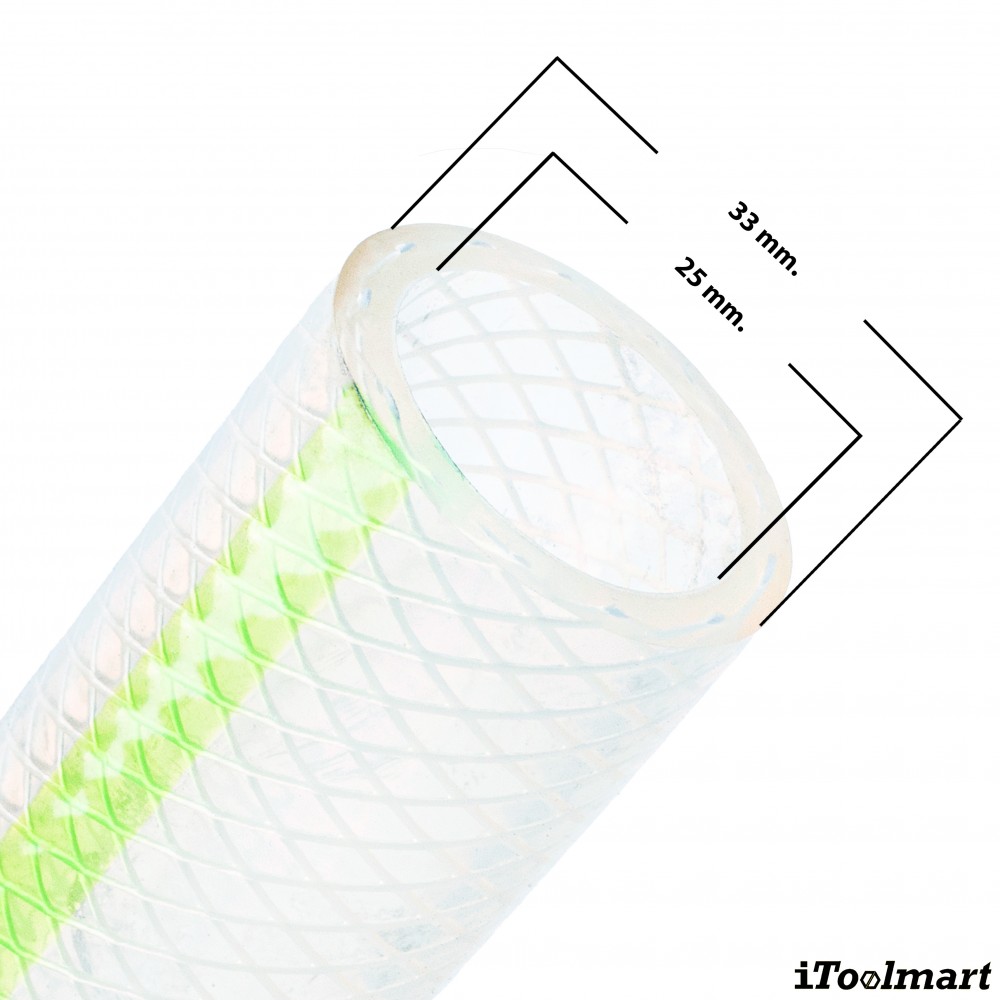สายยางฟู้ดเกรด Tetrafluroresin Soft PVC TOYOX FFY 25 สายทนสารเคมีด้ายโพลีเอสเตอร์ถัก ขนาด 1 นิ้ว ม้วน 20 เมตร