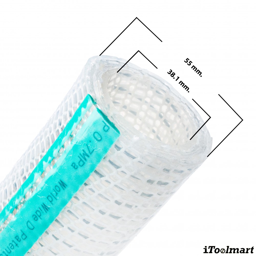 สายยางฟู้ดเกรด Silicone Rubber TOYOX TSIS2 38 สายดูดอเนกประสงค์พร้อมด้ายถัก 2 ชั้น ขนาด 1 1 2 นิ้ว 1 เมตร 