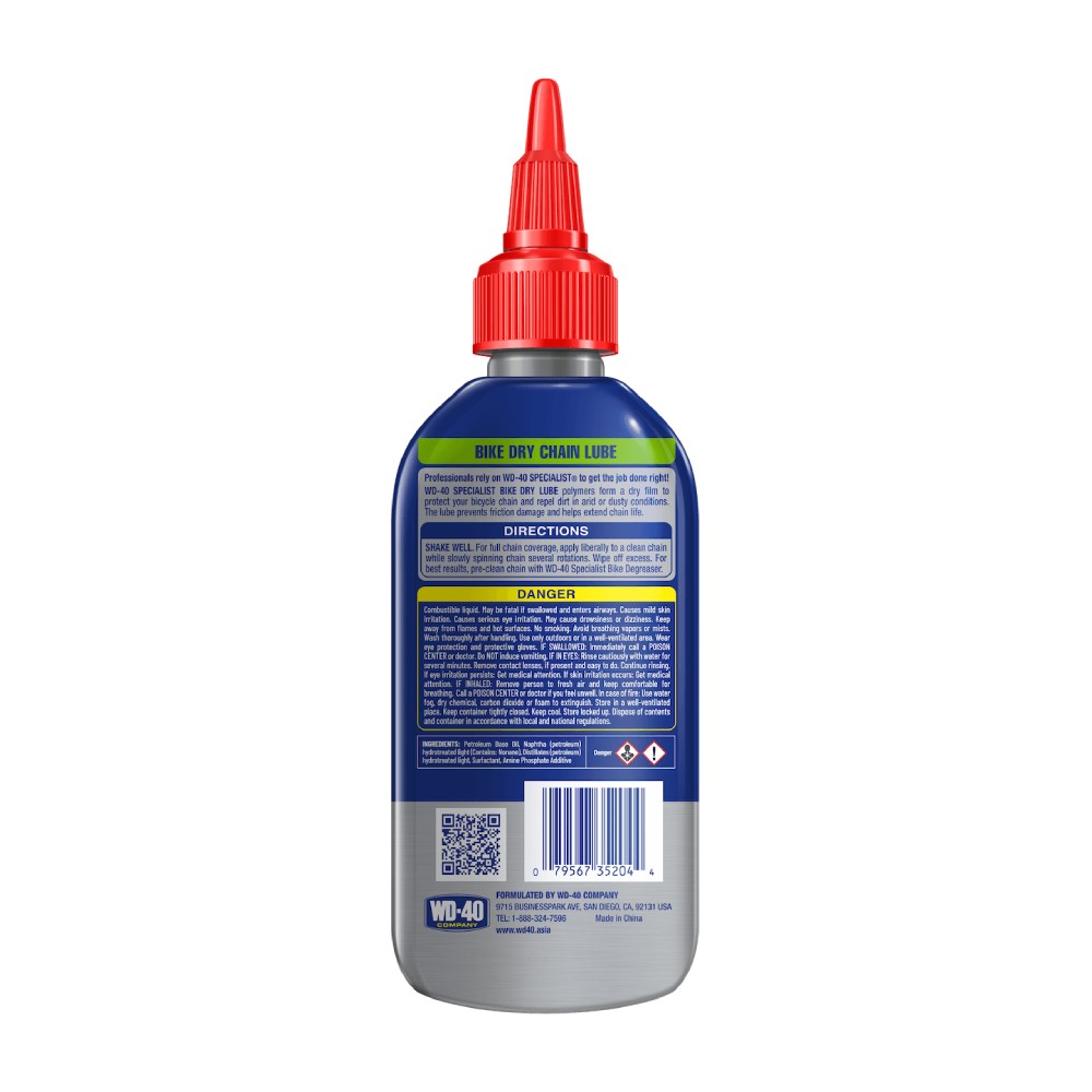 น้ำมันหยอดโซ่จักรยาน ชนิดแห้ง WD-40 DRY CHAIN LUBE ขนาด 4 OZ.