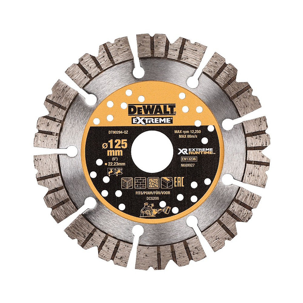 ใบตัดเพชร DEWALT DT90294-QZ ขนาด 5 นิ้ว (125 x 22 มม.) สำหรับเครื่องกรีดผนังไร้สาย DCG200