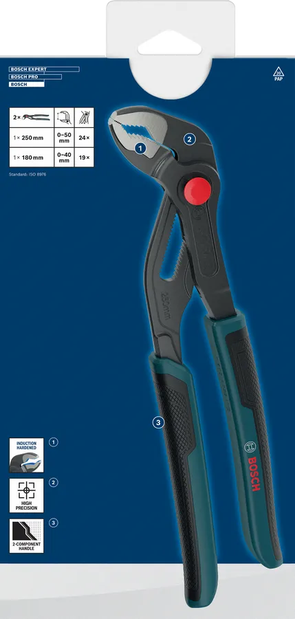 ชุดคีมคอม้า 2 ชิ้น BOSCH 1 600 A03 9RB