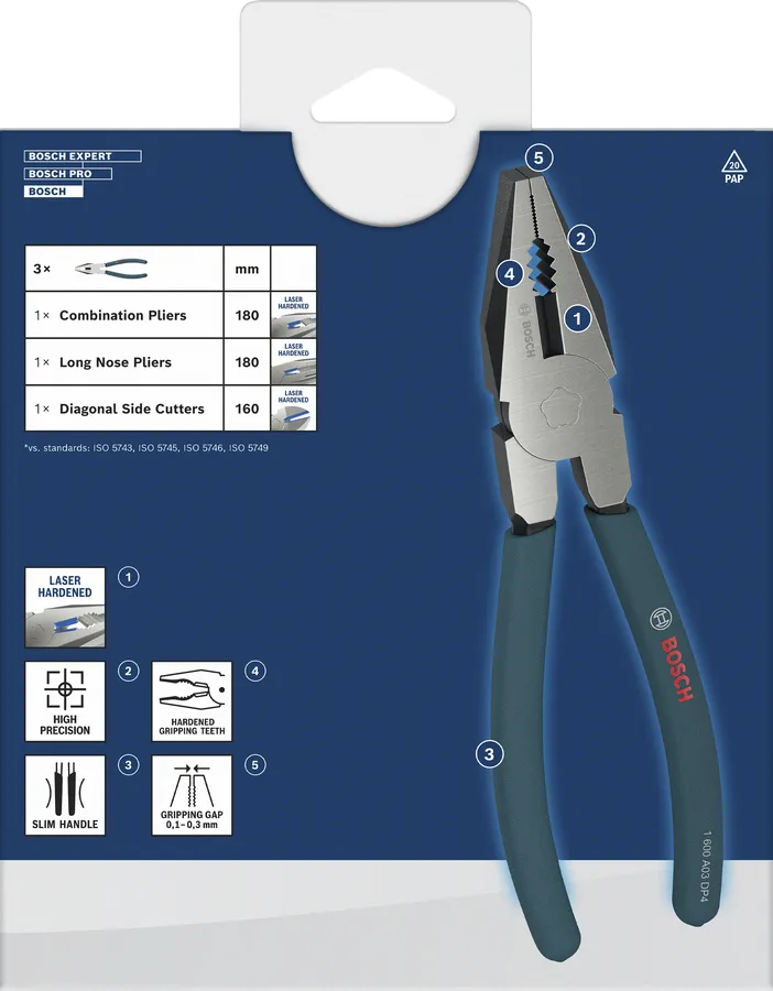 ชุดคีม 3 ชิ้น BOSCH 1 600 A03 DN3