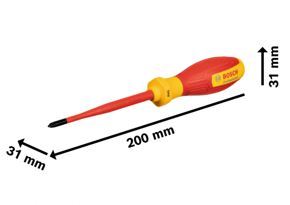 ไขควงกันไฟ VDE PH1 BOSCH 1 600 A02 NB8 ขนาด 100 มม 