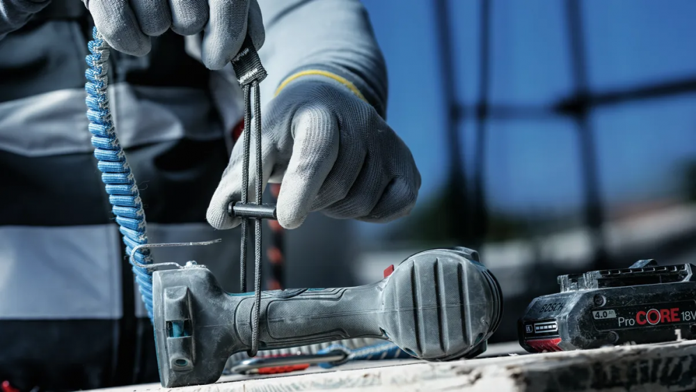 สายเซฟตี้ BOSCH PRO Lanyard Heavy พร้อมห่วงล็อคเดี่ยว รับน้ำหนักได้ 16 kg 