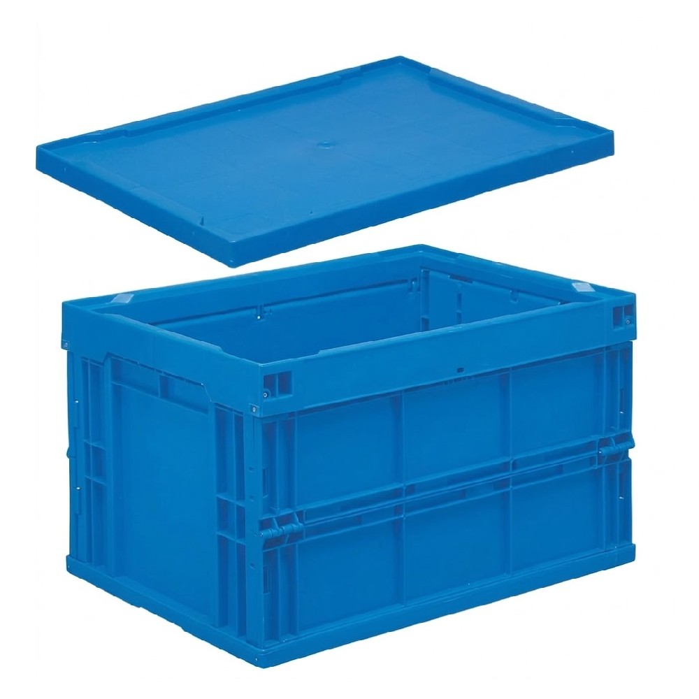 ลังโปร่งพับได้ JBJ 9550 9550L พร้อมฝา สีน้ำเงิน ขนาด 533 x 372 x 340 มม 
