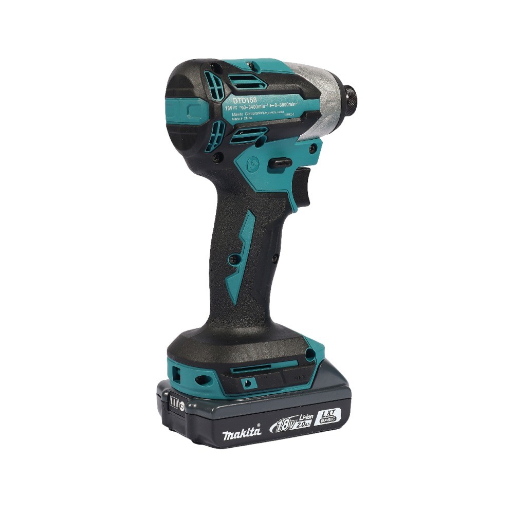 สว่านไขควงกระแทกไร้สาย MAKITA DTD158WVE แรงบิดสูงสุด 170Nm 18V  พร้อมแบตเตอรี่   แท่นชาร์จ
