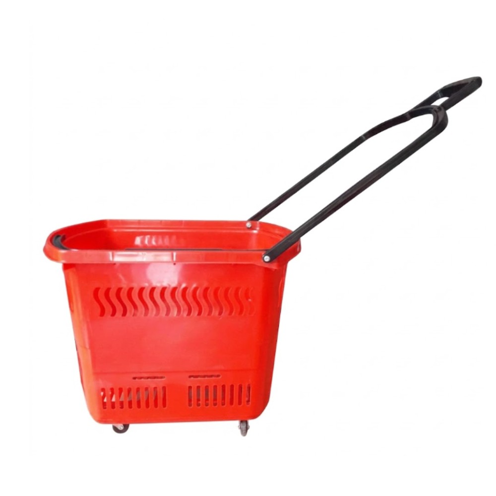 ตะกร้าช้อปปิ้งล้อลาก JBJ ความจุ 45L สีแดง ขนาด 360 x 480 x 410มม 