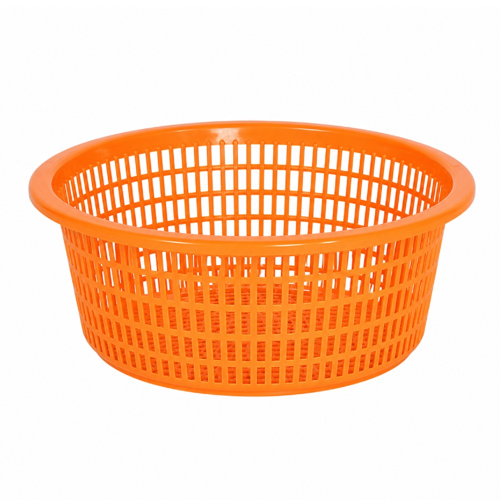 ตะกร้าพลาสติก NAM NGAI HONG 829 แบบกลมหนาพิเศษ สีส้ม ขนาด 420 x 170 มม 