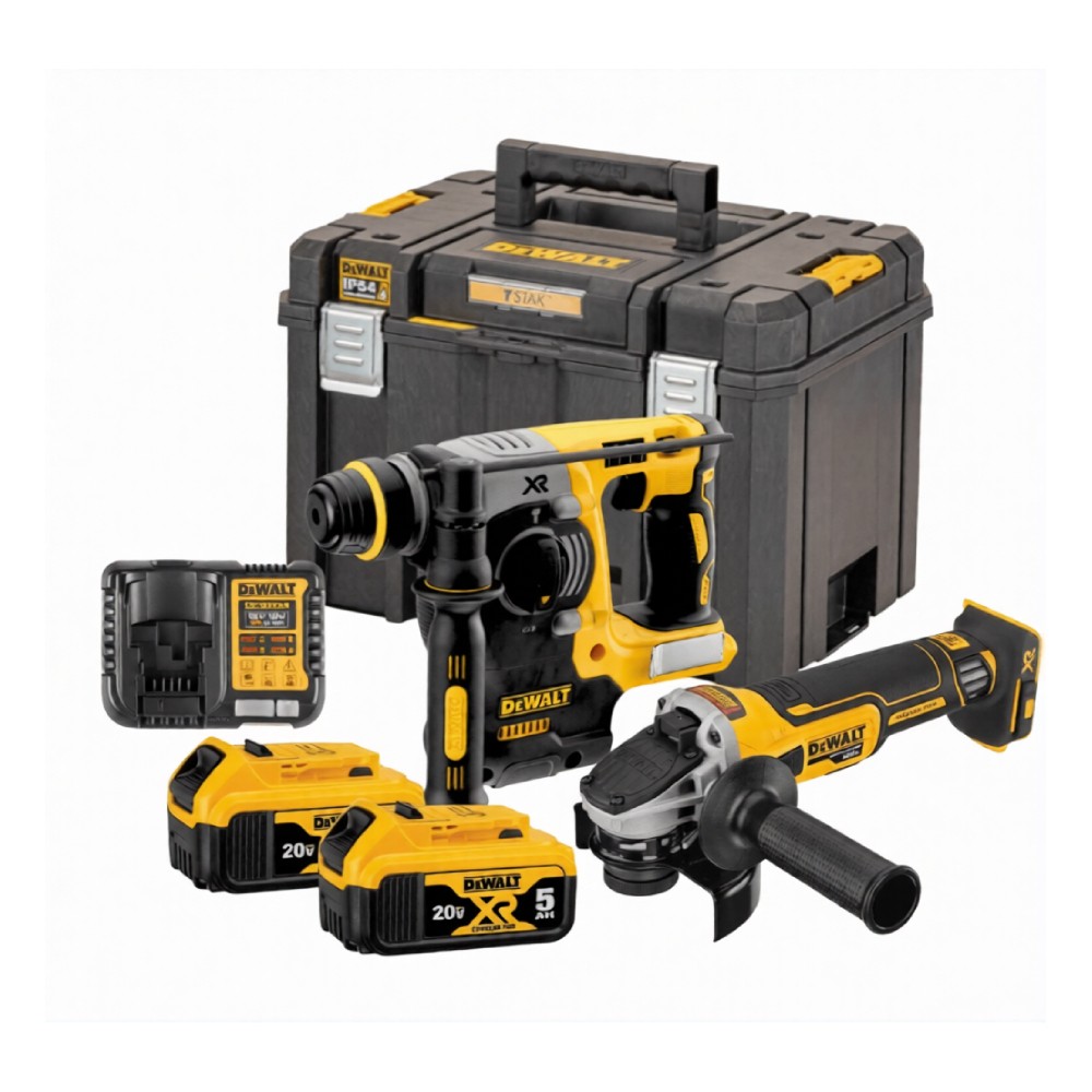 ชุดเซทคอมโบ DEWALT DCK2751P2TA B1 สว่านโรตารี่ไร้สาย เครื่องเจียร์ไร้สาย พร้อมกล่อง TSTAK