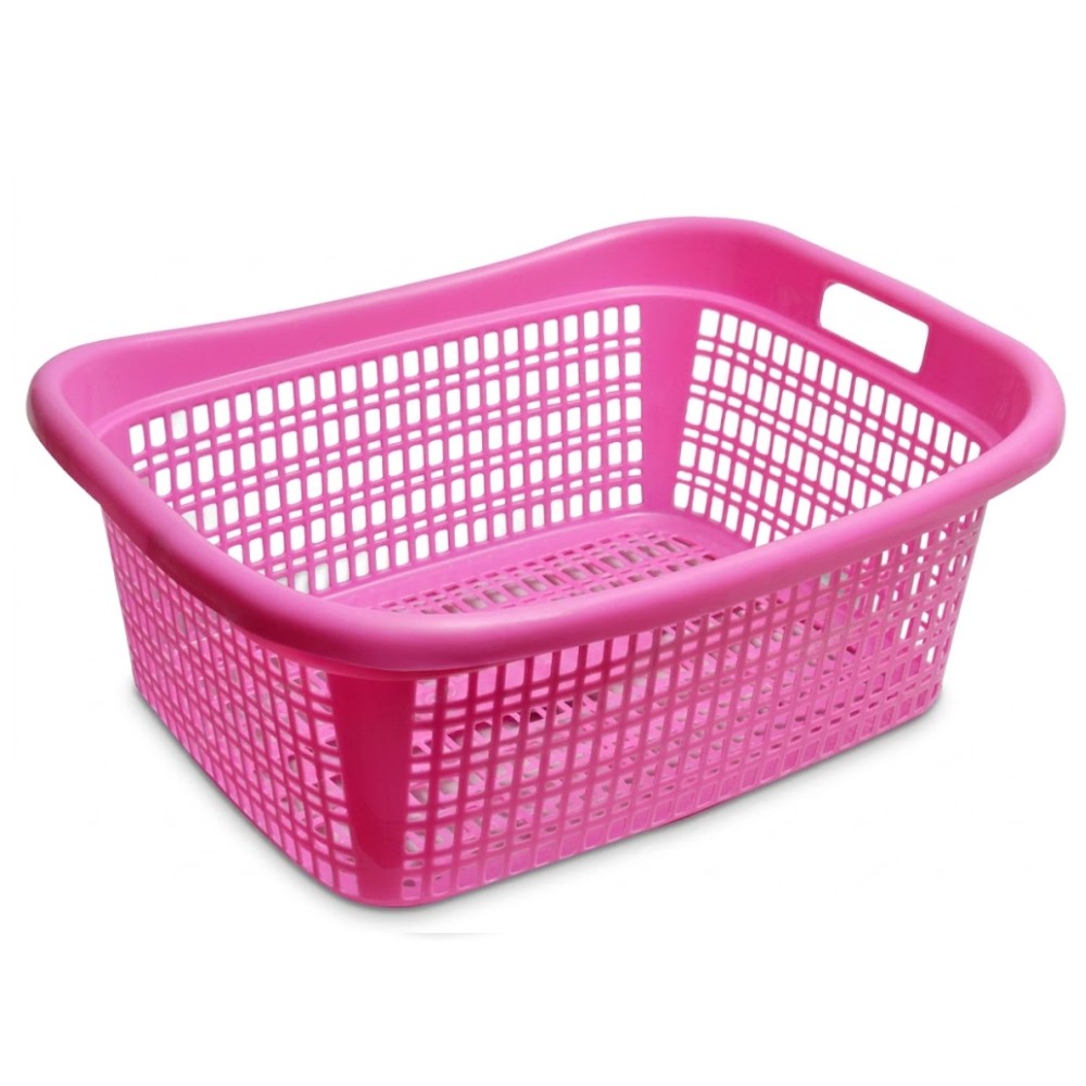 ตะกร้าพลาสติก JBJ RW8066 สีชมพู ขนาด 570 x 435 x 220 มม 