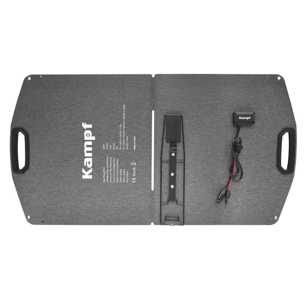 แผงโซลาร์เซลล์พกพา Kampf KP 100 Solar Panel 100W With USB