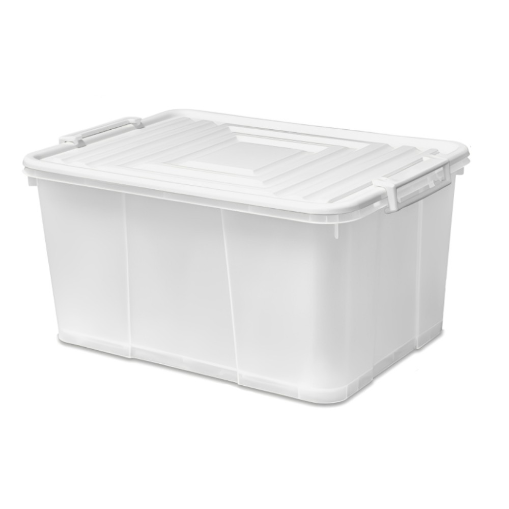 กล่องพลาสติก JBJ 2444 พร้อมฝาสีขาวมีล้อ ความจุ 35 5L ขนาด 525 x 385 x 270 มม 