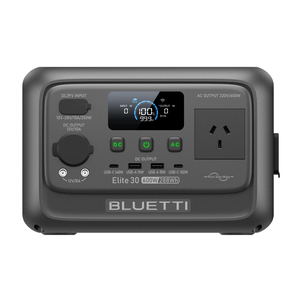 ชุดพาวเวอร์บ็อก พร้อมแผงโซลาร์เซลล์พกพา&nbsp;Bluetti&nbsp;Elite 30 V2  600W 288Wh  x Kampf KP 100 Solar panel 100W
