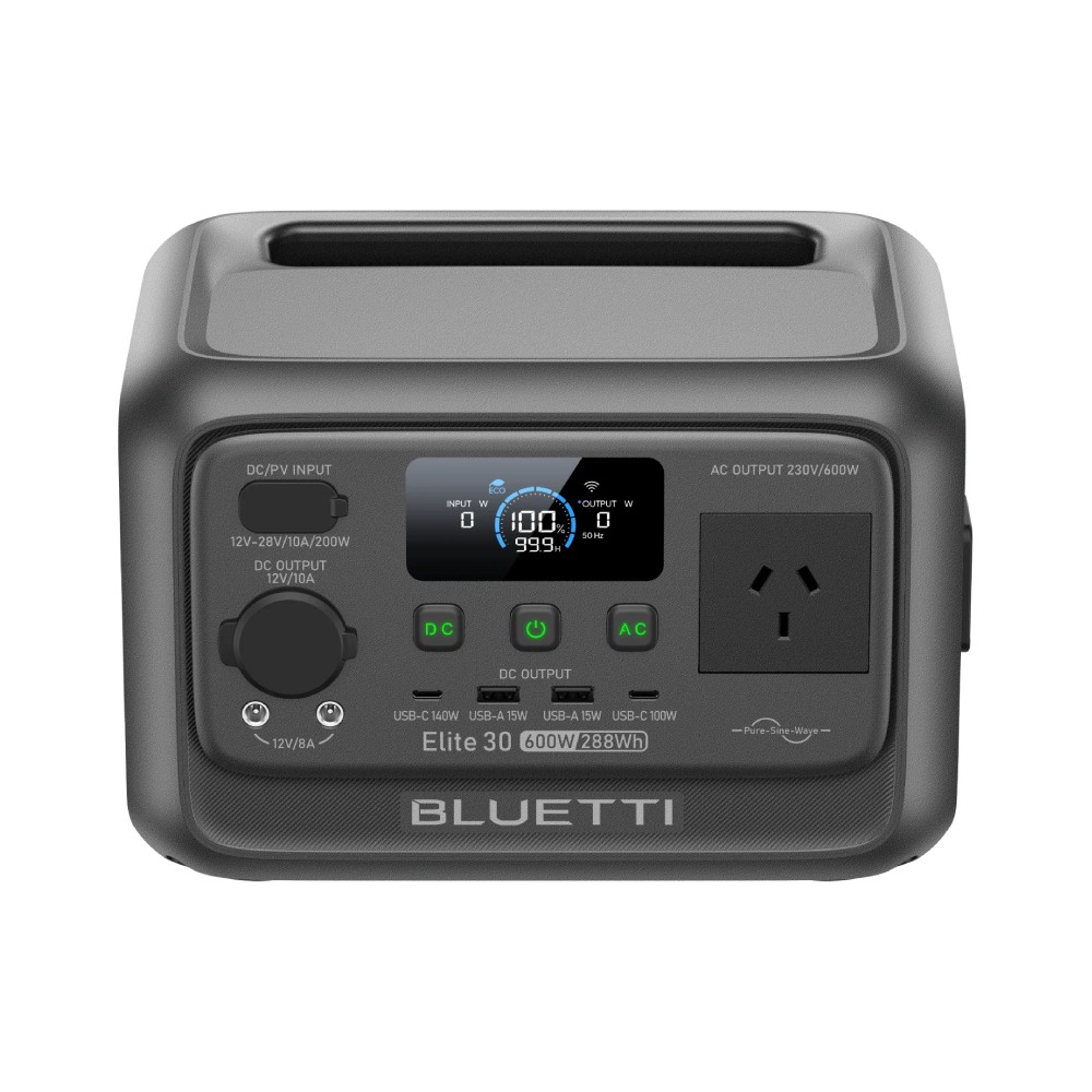 ชุดพาวเวอร์บ็อก พร้อมแผงโซลาร์เซลล์พกพา&nbsp;Bluetti&nbsp;Elite 30 V2  600W 288Wh  x Kampf KP 100 Solar panel 100W