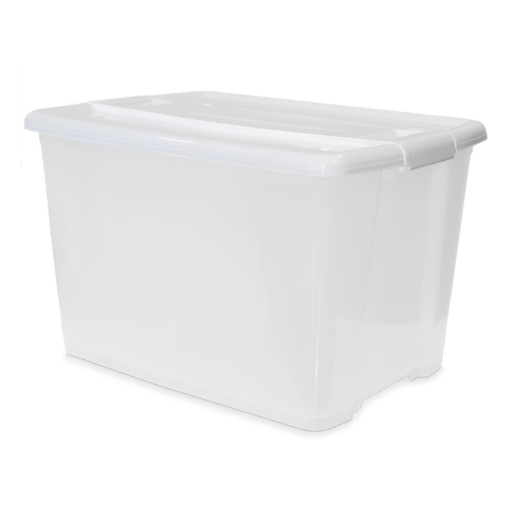 กล่องพลาสติก JBJ 4000XL พร้อมฝาสีขาวมีล้อ ความจุ 114L ขนาด 725 x 520 x 445 มม 