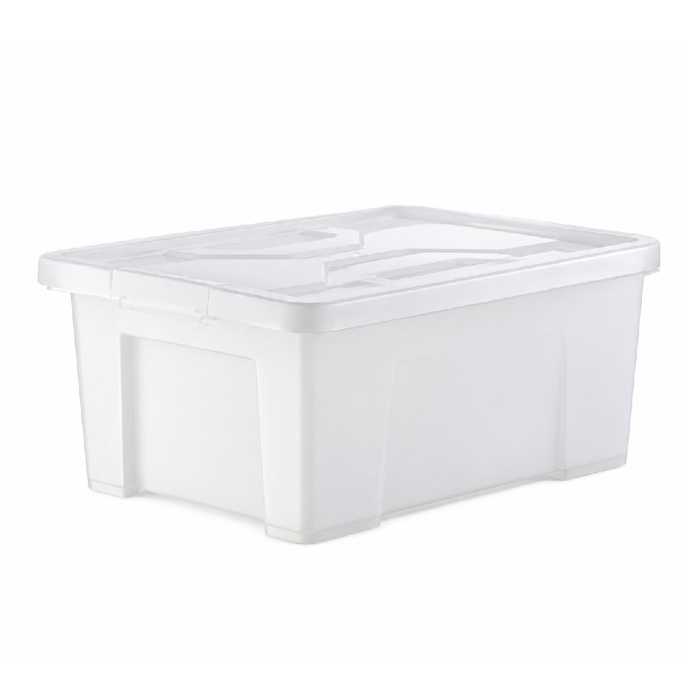 กล่องพลาสติก DKW HH 707 พร้อมฝาสีขาวขุ่น ความจุ 12 8L ขนาด 385 x 286 x 172 มม 