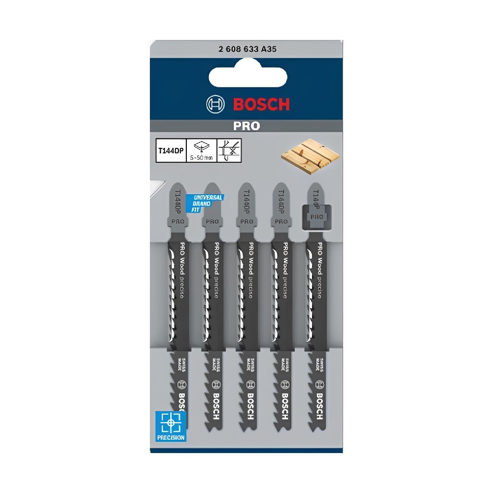 ใบเลื่อยฉลุ ไม้ BOSCH T 144 DP  PRO Wood Precise   5 ใบ 