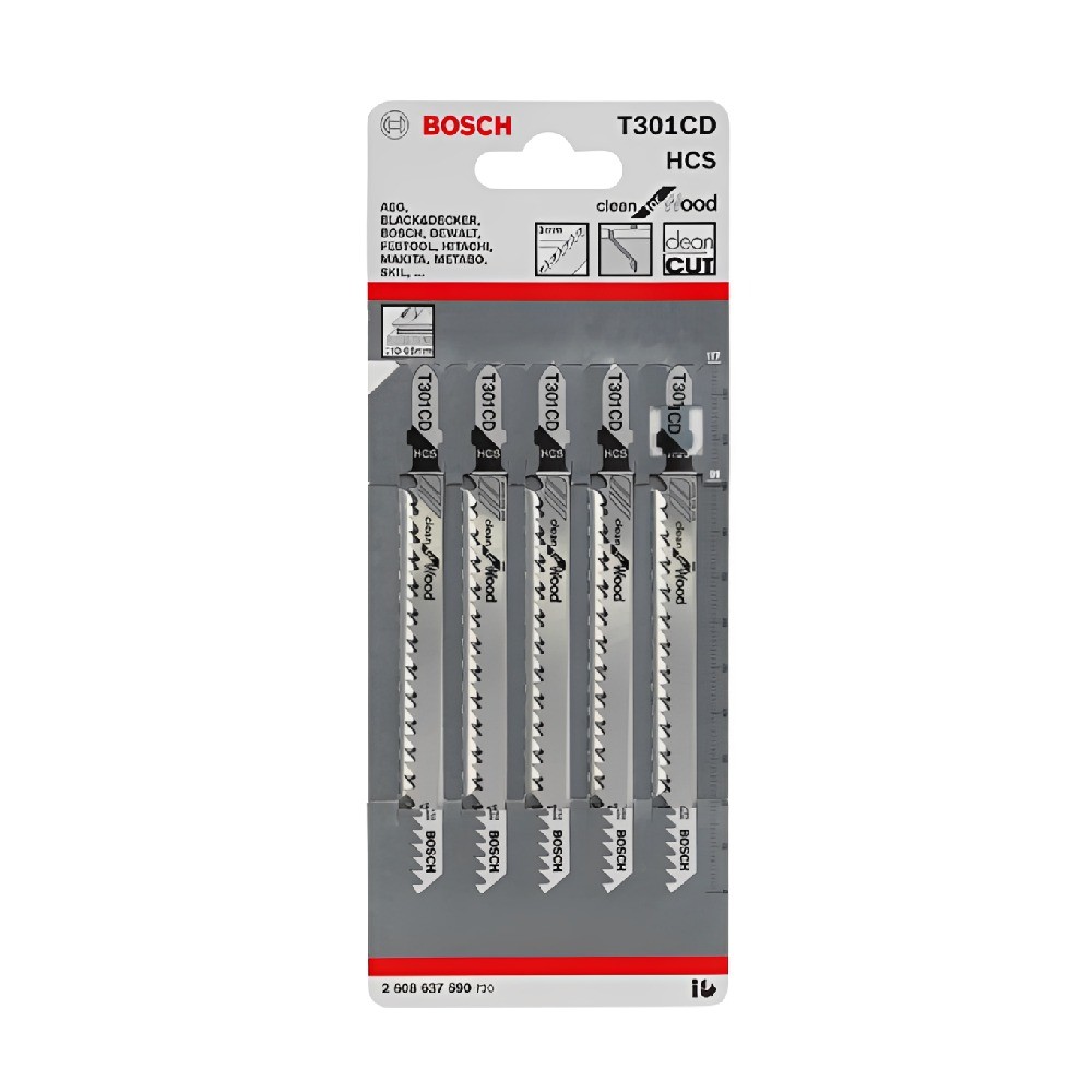 ใบเลื่อยฉลุ ไม้ BOSCH T 301 CD  5 ใบ 