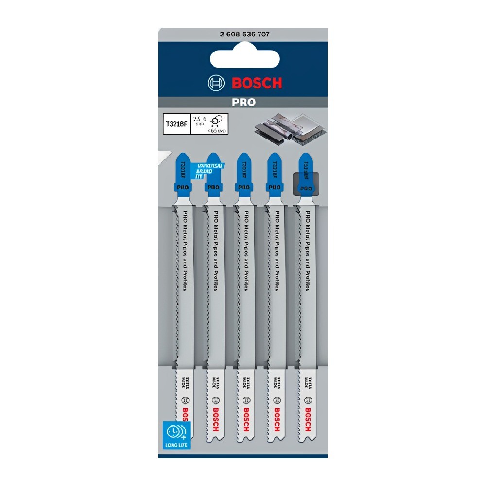 ใบเลื่อยฉลุ เหล็ก BOSCH T 321 BF  PRO Metal Pipes and Profiles   5 ใบ 
