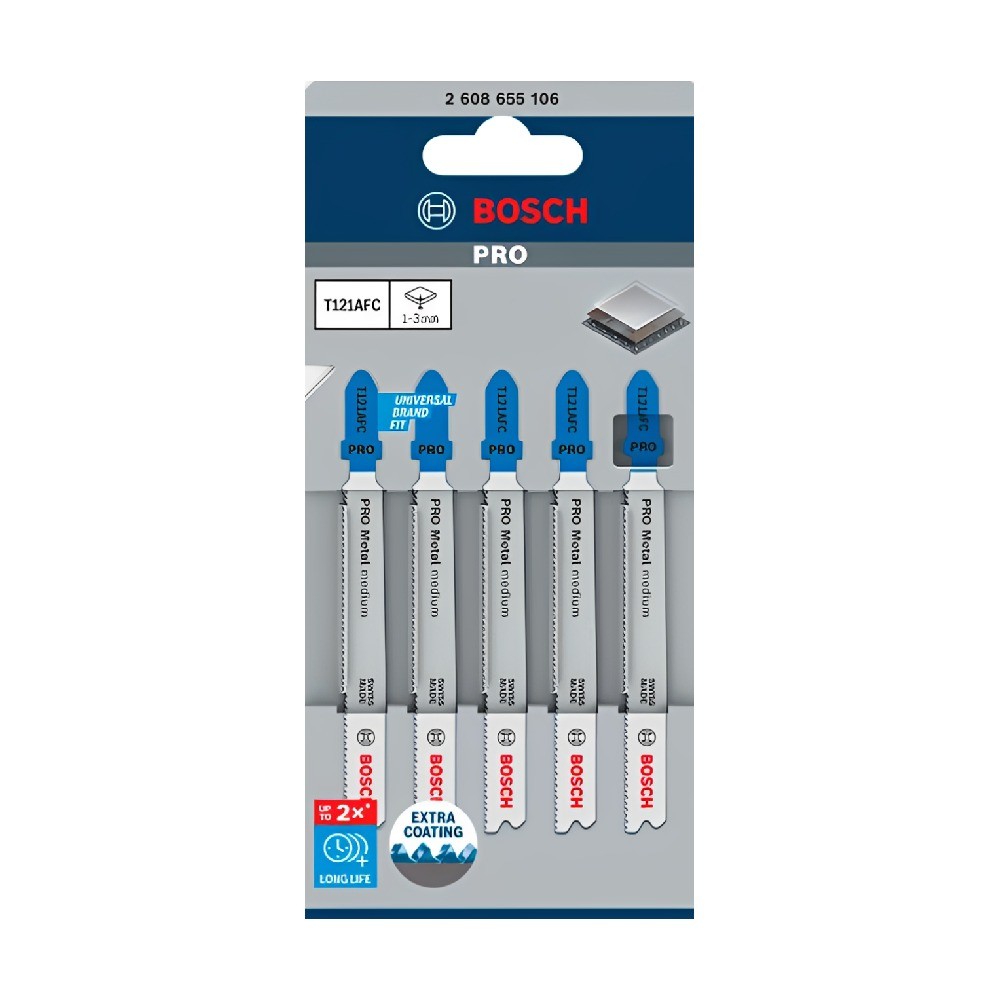 ใบเลื่อยจิ๊กซอว์ BOSCH T 121 AFC สำหรับโลหะบาง 1 3 มม   5 ใบ 