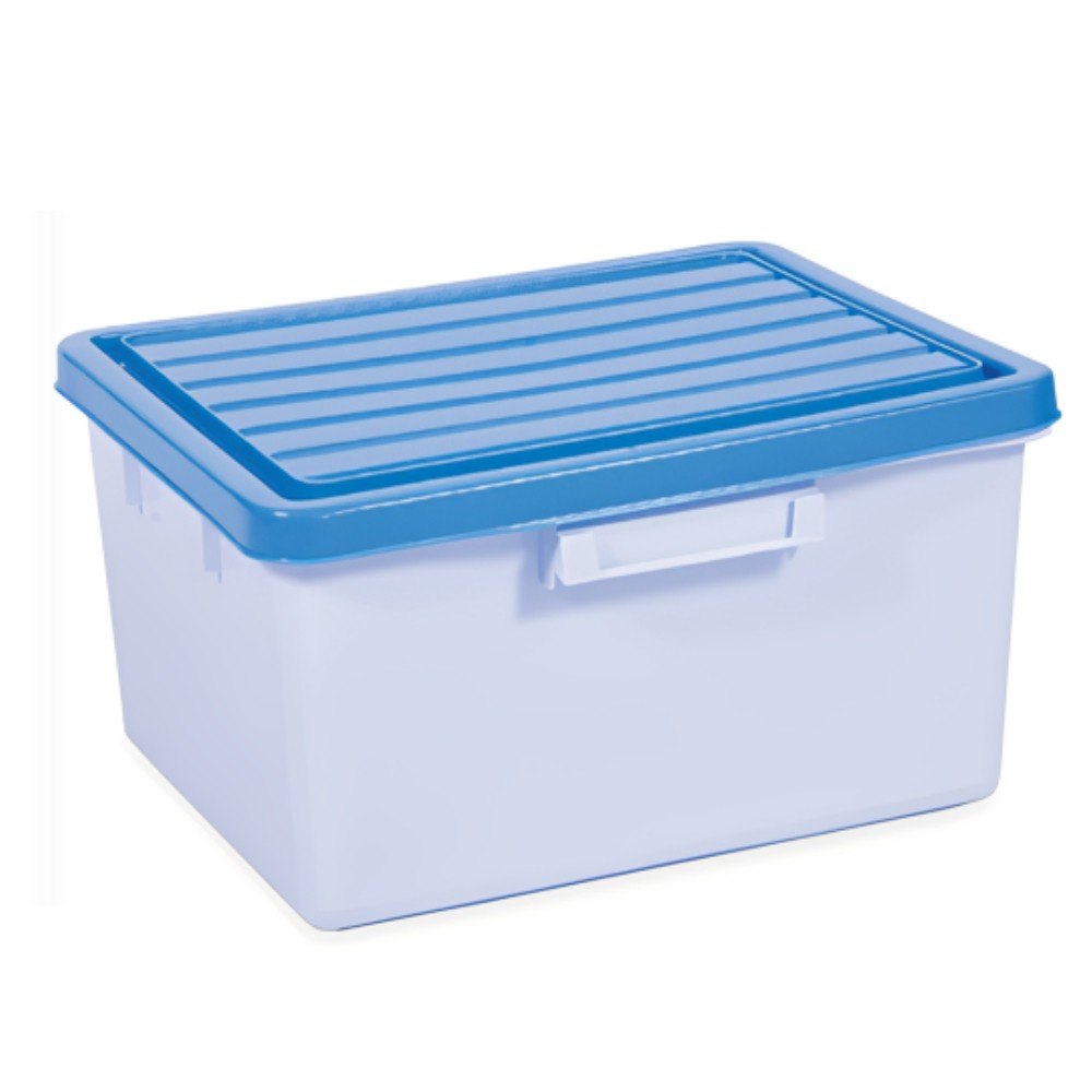 กล่องพลาสติกทึบ JBJ 66 A พร้อมฝาสีฟ้า ความจุ 14L ขนาด 435 x 335 x 235 มม 