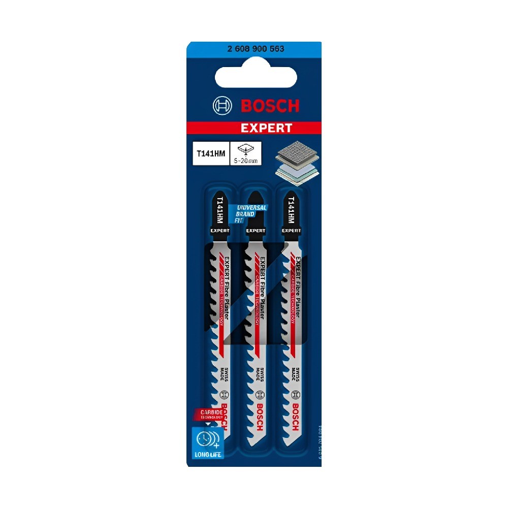 ใบเลื่อยฉลุ ไฟเบอร์ พลาสเตอร์ BOSCH T 141 HM  EXPERT   5 ใบ 