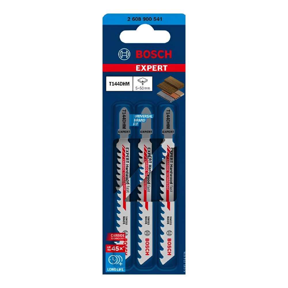 ใบเลื่อยฉลุ ไม้ BOSCH T 144 DHM  EXPERT Hard Wood Fast 