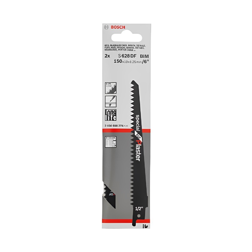 ใบเลื่อยอเนกประสงค์ BOSCH S 628 DF Special for Plaster สำหรับทำการตัดส่วนโค้งอย่างสะอาดในวัสดุพิเศษ