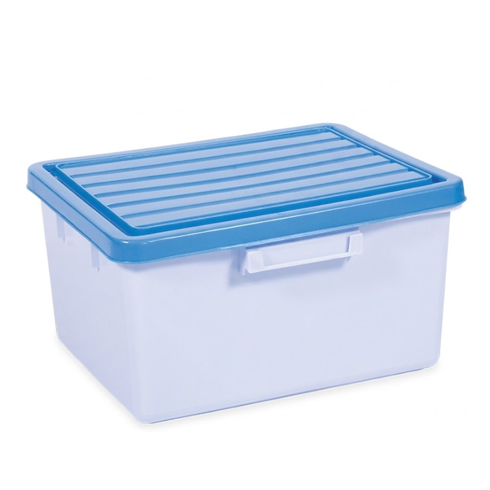 กล่องพลาสติกทึบ JBJ 77 A พร้อมฝาสีฟ้า ความจุ 19L ขนาด 490 x 410 x 250 มม 