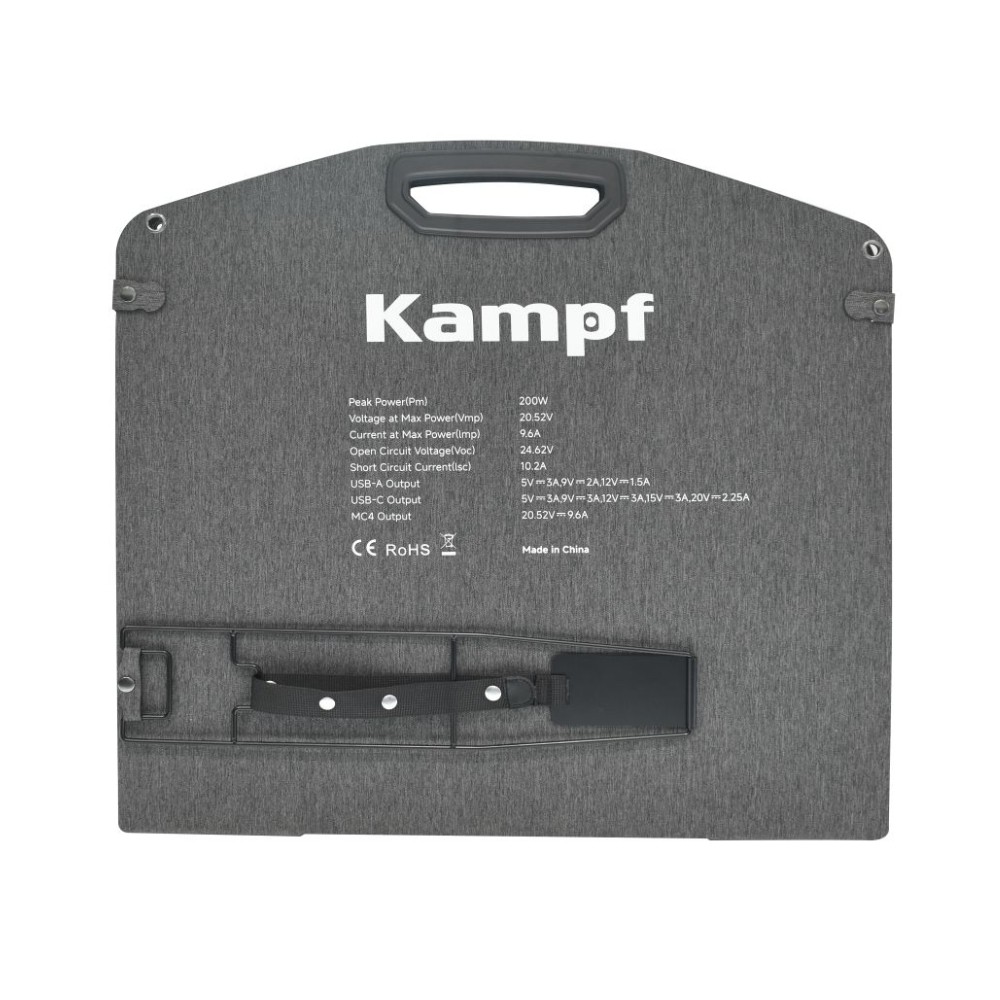ชุดพาวเวอร์บ็อก พร้อมแผงโซลาร์เซลล์พกพา Bluetti AC70P x Kampf KP 200 Solar panel 200W