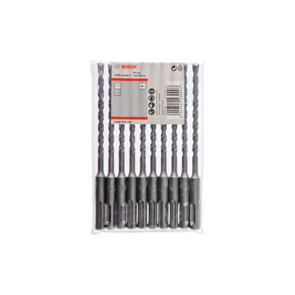 ดอกสว่านโรตารี่ BOSCH 2 608 579 122 SDS Plus 1 ขนาด 6 x 160 มม   ชุด 10 ชิ้น 