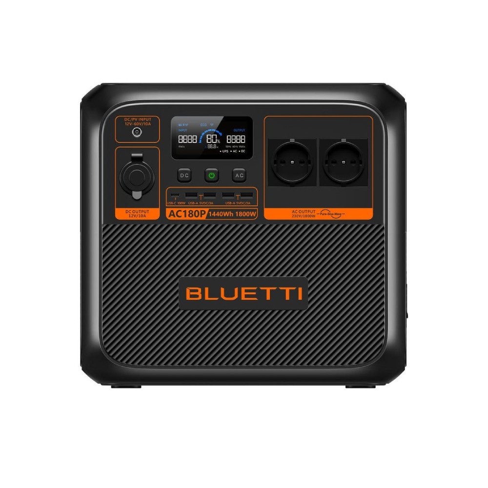 ชุดพาวเวอร์บ็อก พร้อมแผงโซลาร์เซลล์พกพา Bluetti AC180P x Kampf KP 200 Solar panel 200W