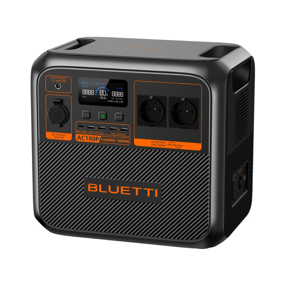 ชุดพาวเวอร์บ็อก พร้อมแผงโซลาร์เซลล์พกพา Bluetti AC180P x Kampf KP 200 Solar panel 200W