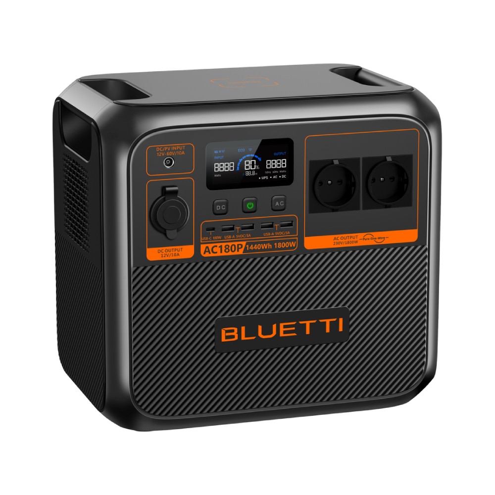 ชุดพาวเวอร์บ็อก พร้อมแผงโซลาร์เซลล์พกพา Bluetti AC180P x Kampf KP 200 Solar panel 200W
