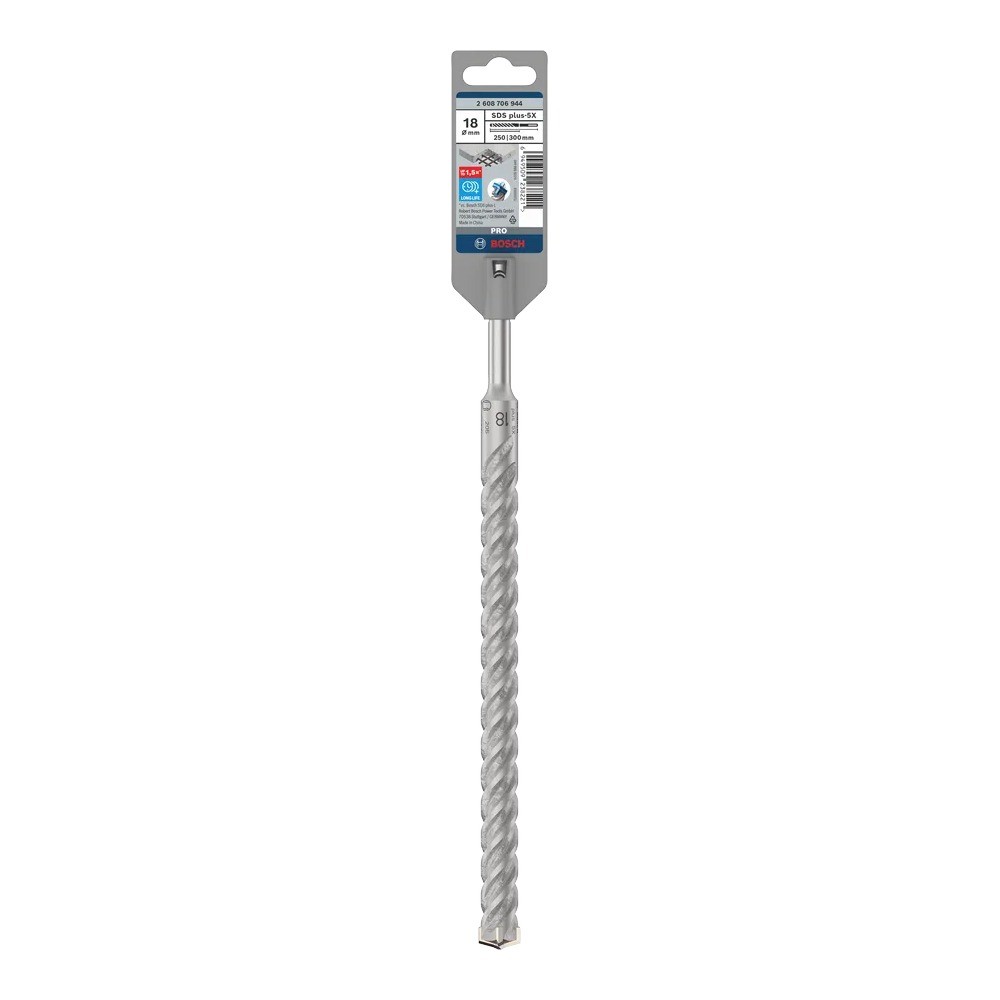 ดอกสว่านโรตารี่ BOSCH 2 608 706 944 PRO SDS PLUS 5X ขนาด 18 x 250 x 300 มม 