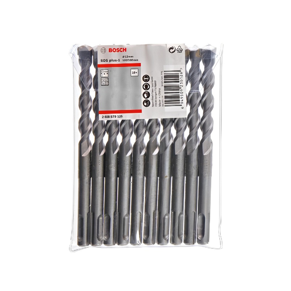 ดอกสว่านโรตารี่ BOSCH 2 608 579 125 SDS Plus 1 ขนาด 12 x 160 มม   ชุด 10 ชิ้น 