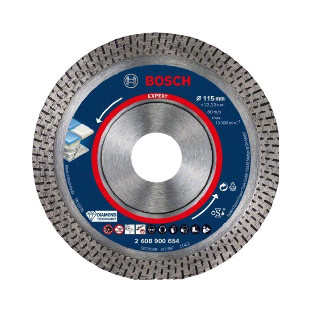 ใบตัดเพชร BOSCH 2 608 900 654 รุ่น Expert for Hard Ceramic ขนาด 115 x 22 23 x 1 4 x 10 มม 