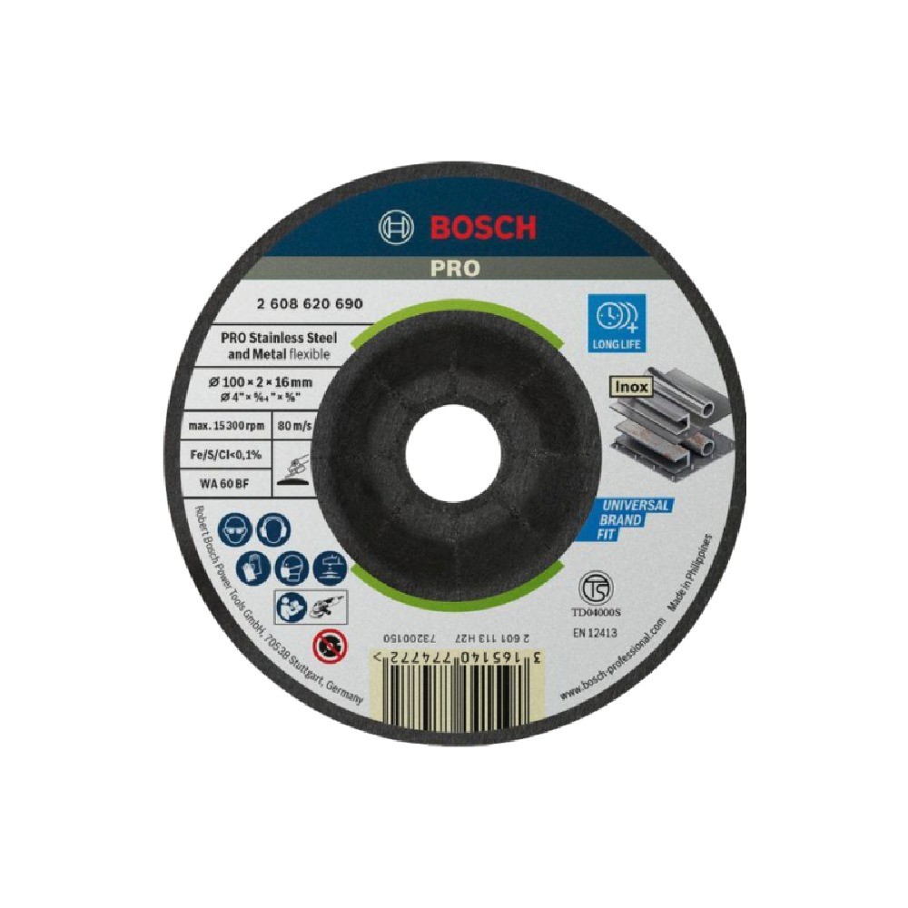 ใบเจียรสแตนเลส BOSCH 2 608 620 690 ขนาด 4 นิ้ว หนา 2 0 มม 