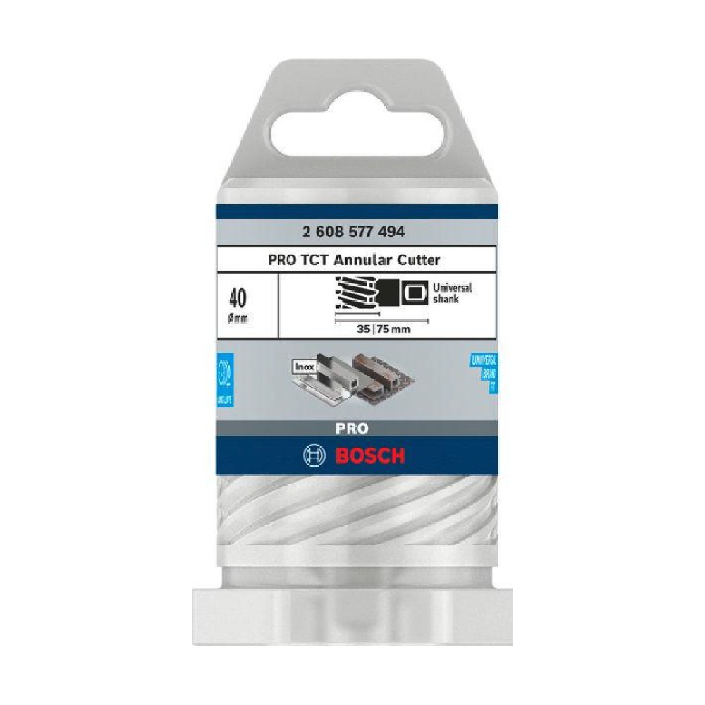 ดอกสว่านแท่นแม่เหล็กไฟฟ้า BOSCH 2 608 577 494 รุ่น PRO Metal TCT Annular Cutter ขนาด 40 x 35 มม 